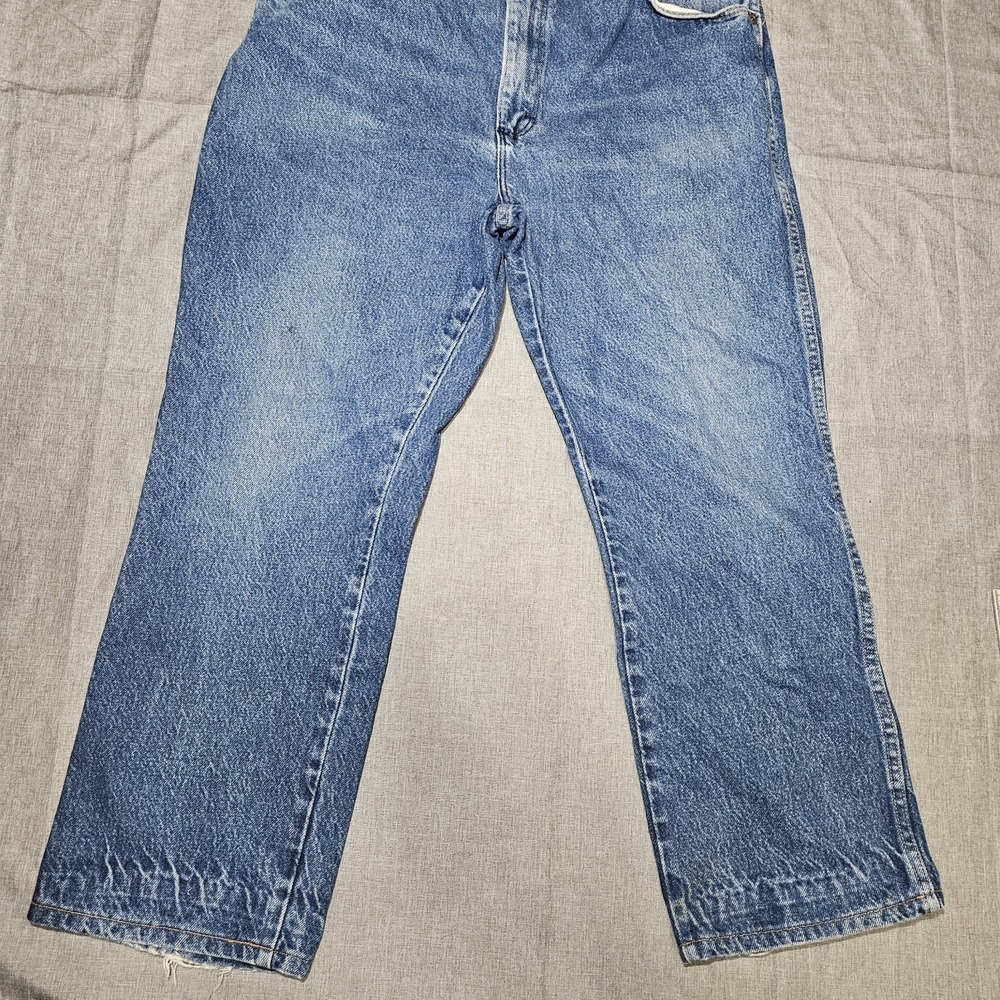 Vintage Rustler 0631 Mens Jeans 36x30 28" Hemmed Medium Wash Denim Made in USA - Picture 5 of 16